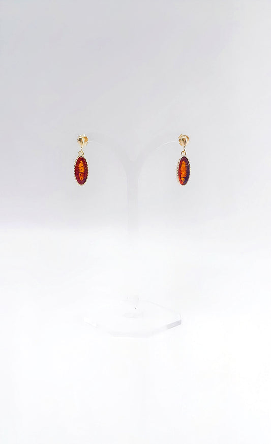 Exquisite amber earrings in silver