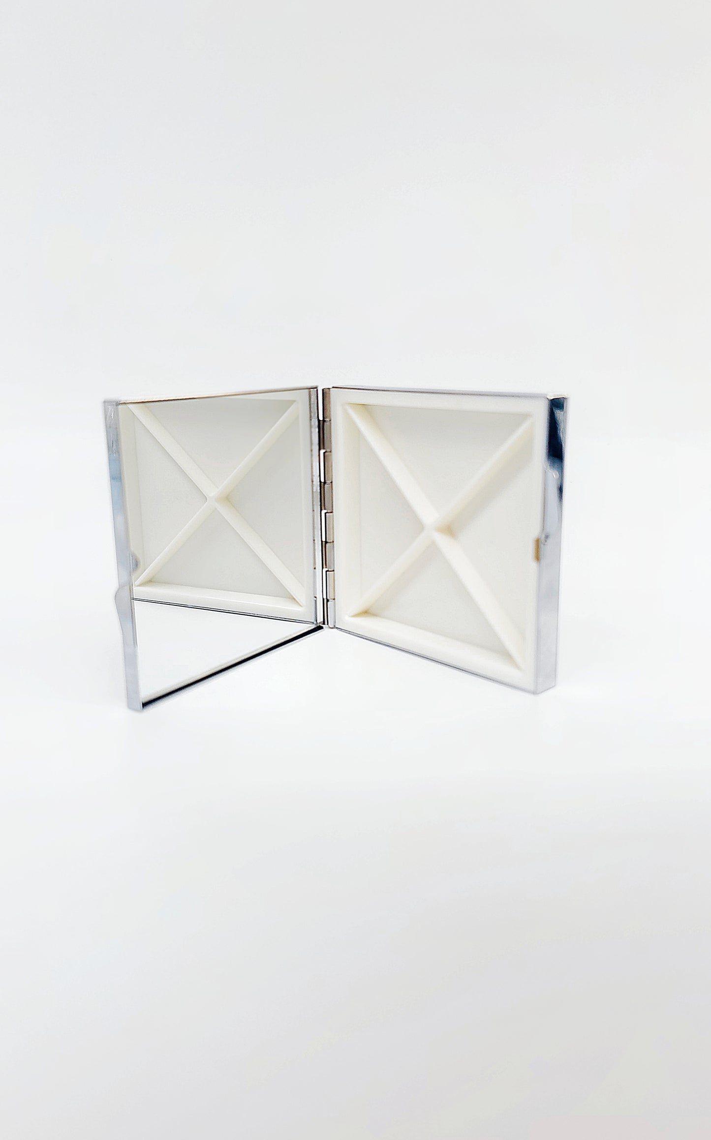Rectangular pill box with genuine amber & stainless steel