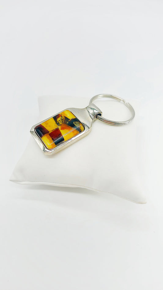 Keychain with amber mosaic