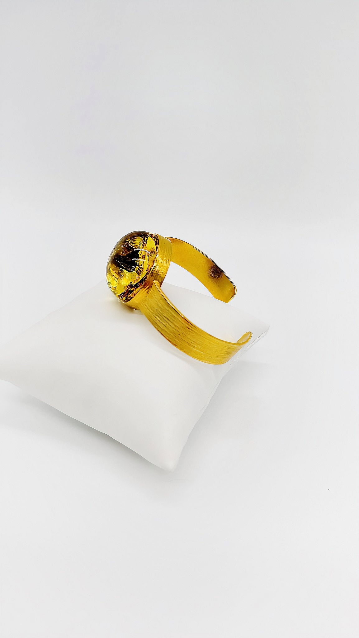 Exclusive unique bracelet with green amber