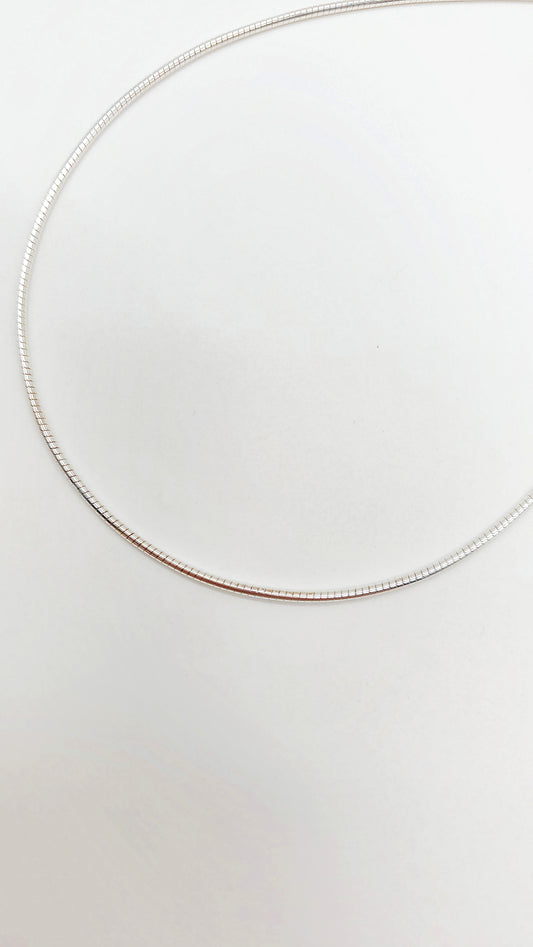 Elegant 925 sterling silver hoop, rhodium-plated – ideal for amber pendants, thickness 2mm