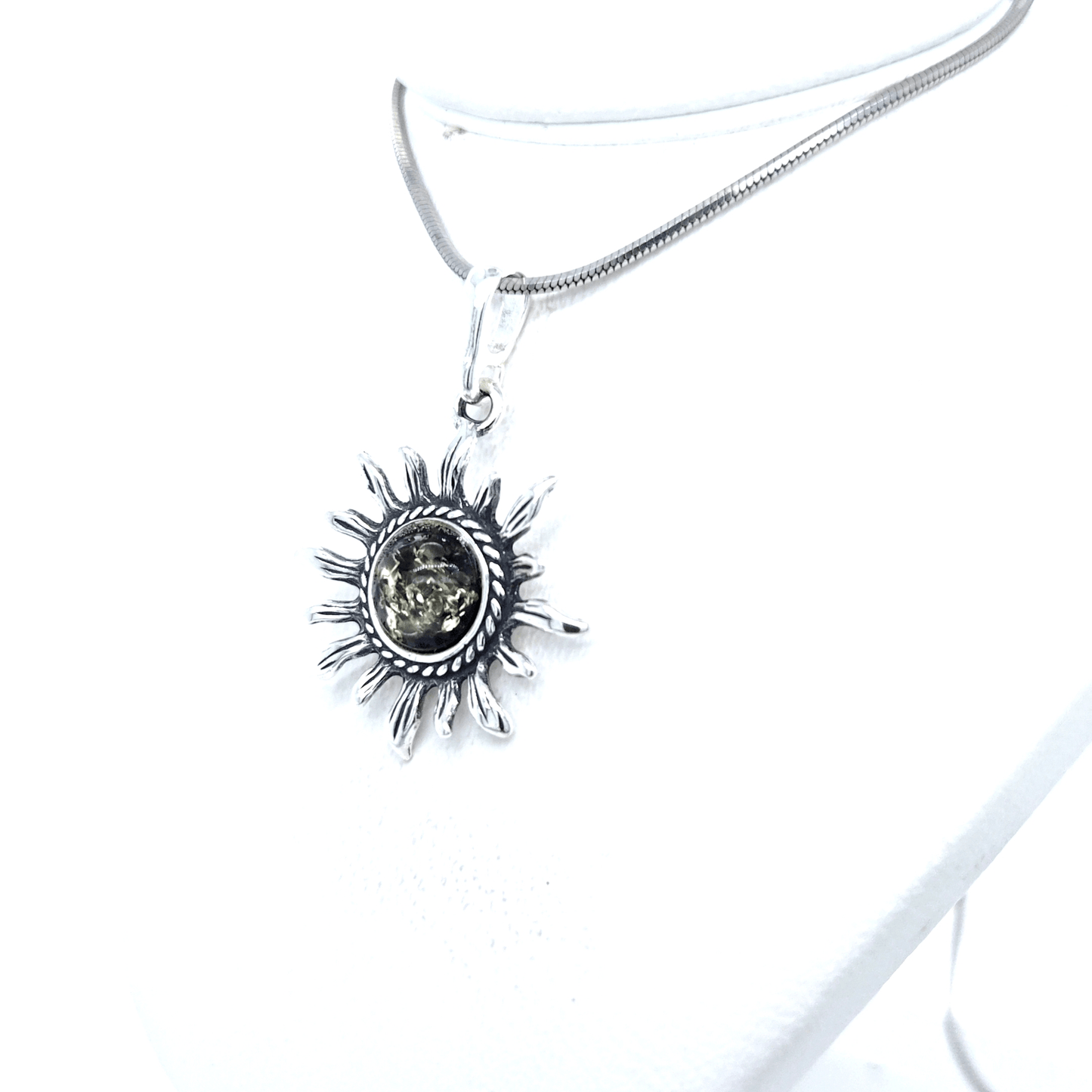 Modern Amber Sun Pendant