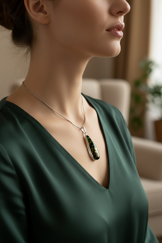 Genuine Baltic Amber Silver Pendant Women