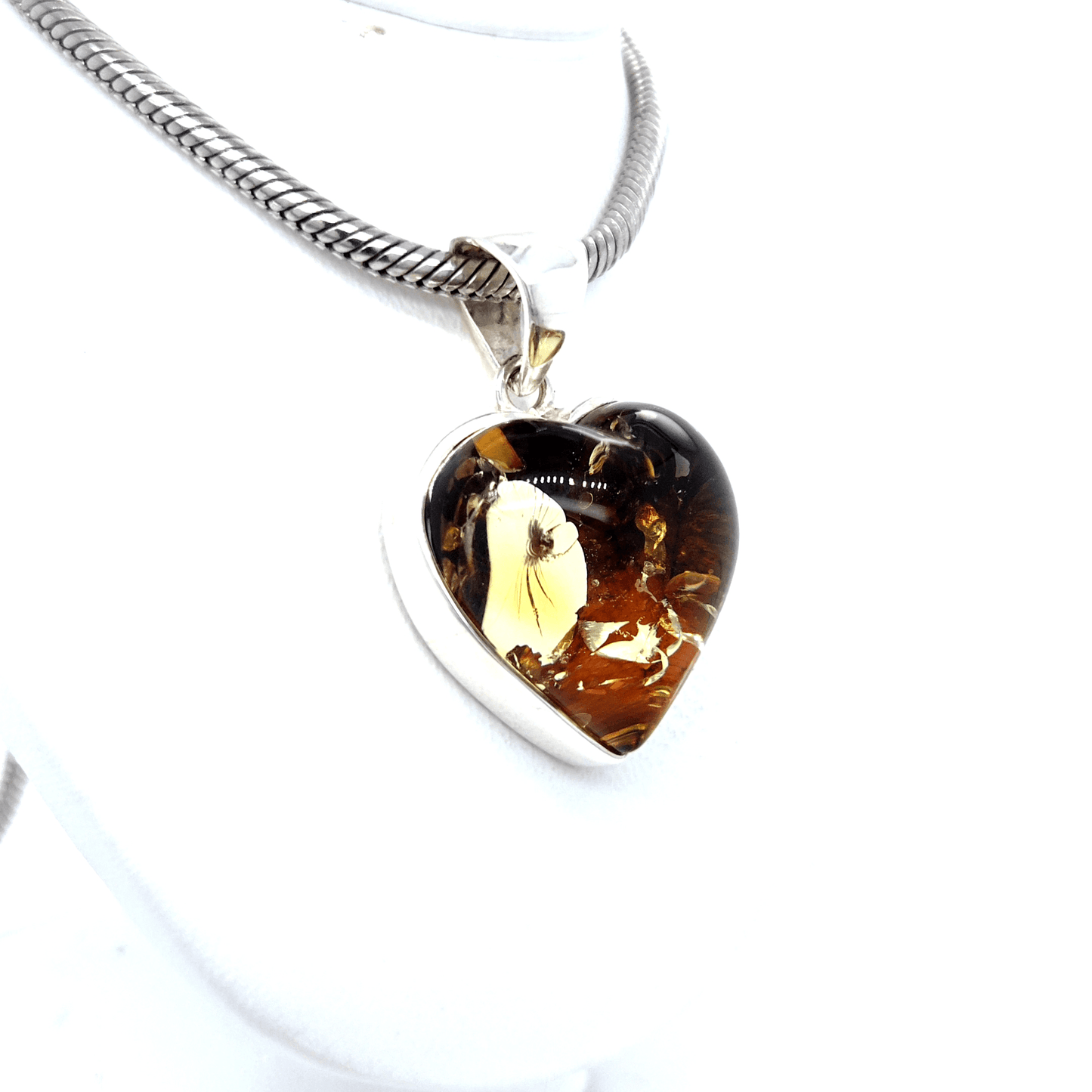 Romantischer Bernstein Schmuck Herzform