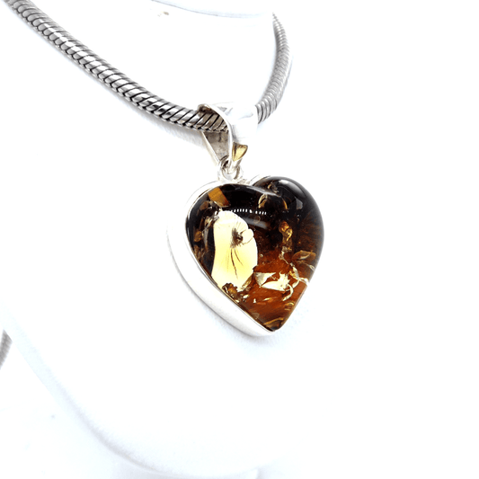 Romantischer Bernstein Schmuck Herzform