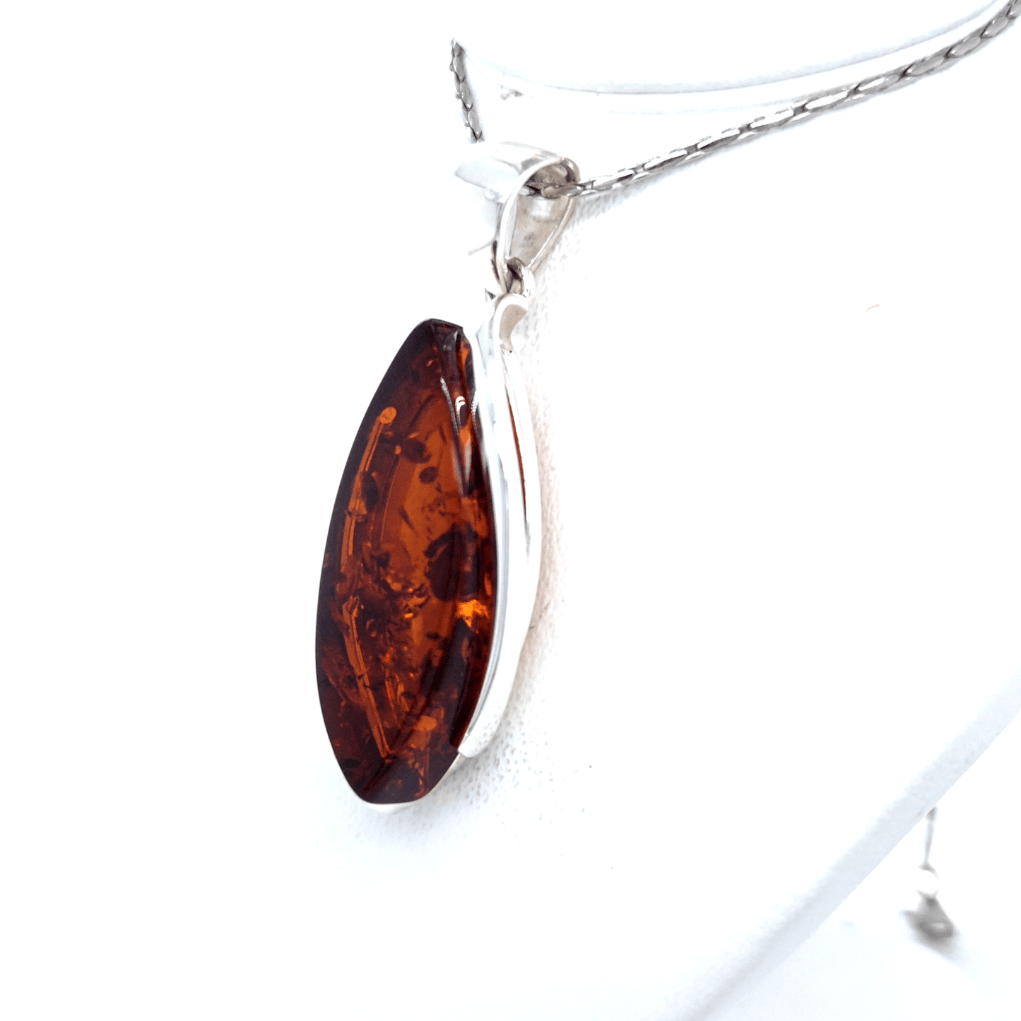 Genuine Baltic Amber Pendant Silver