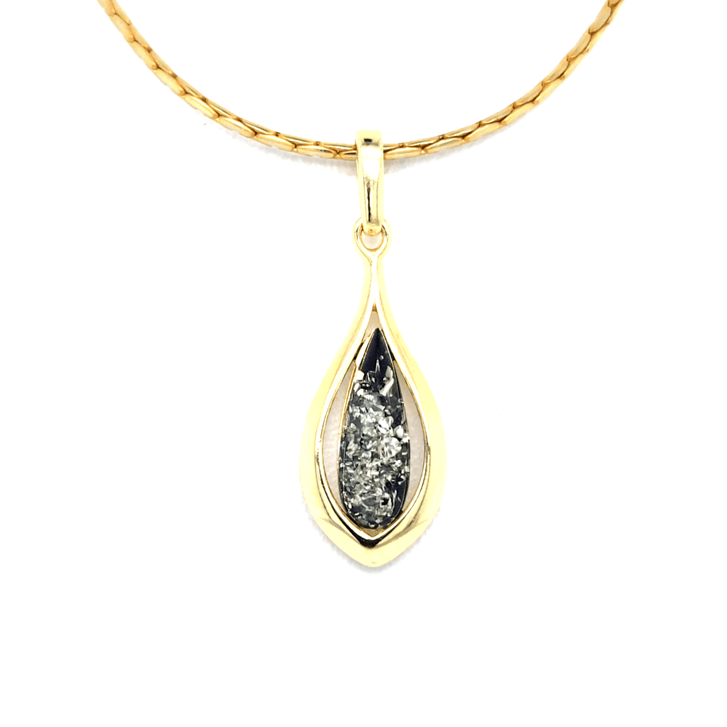 Baltic Amber Pendant 925 Sterling Silver Gold Plated