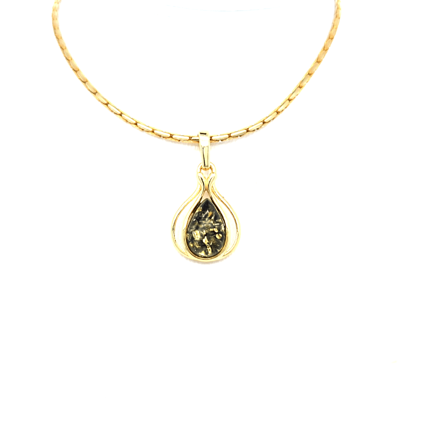Mini Bernstein Anhänger Gold Silber elegant