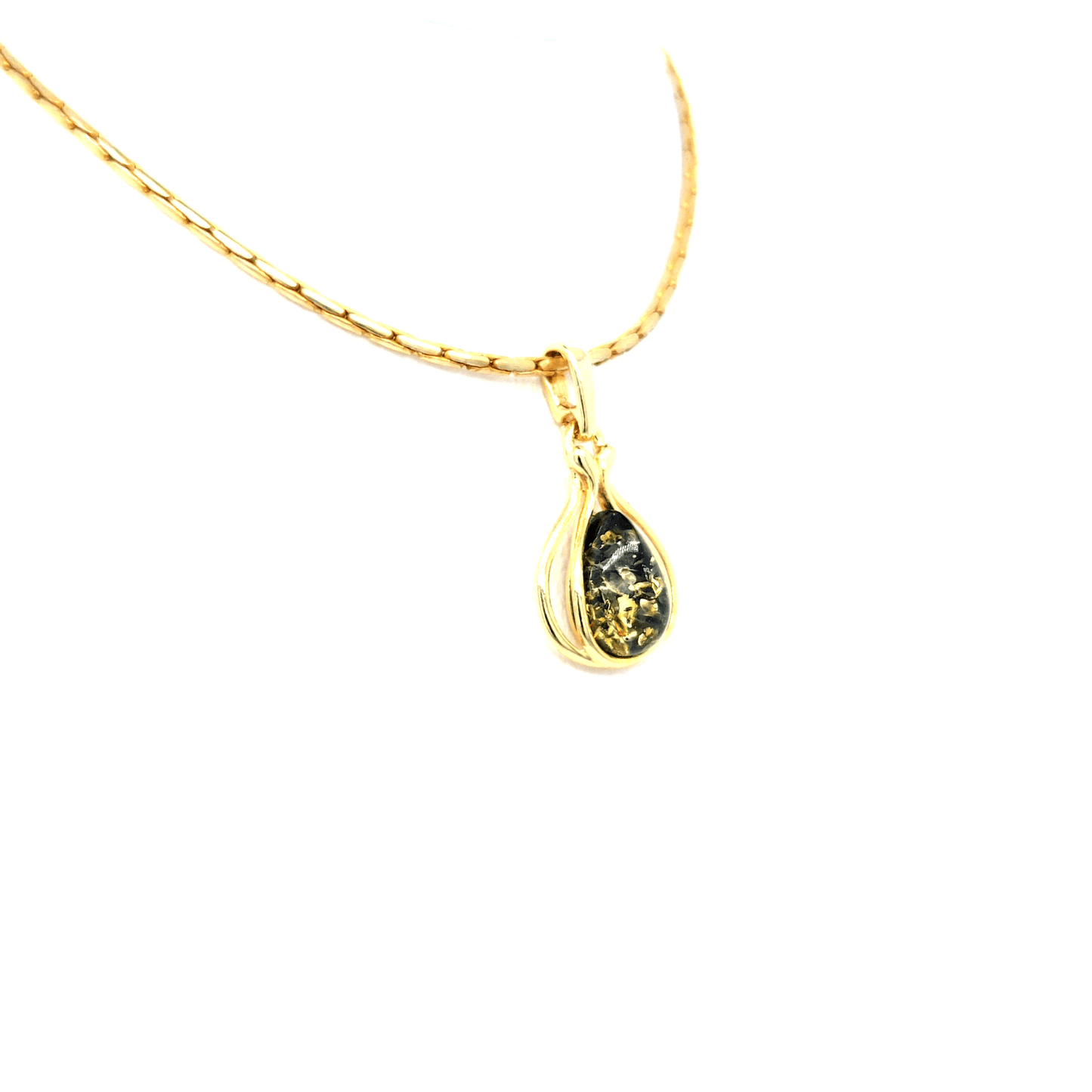Mini Bernstein Anhänger Gold Silber elegant