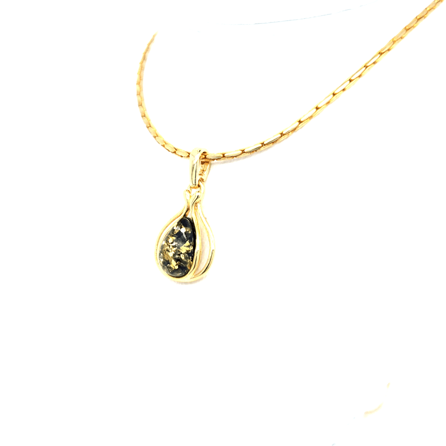 Mini Bernstein Anhänger Gold Silber elegant
