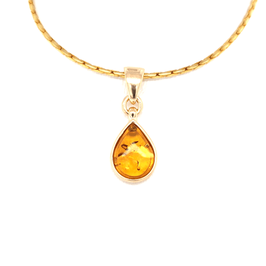Ostsee Bernstein Anhänger zart Tropfenform Damen