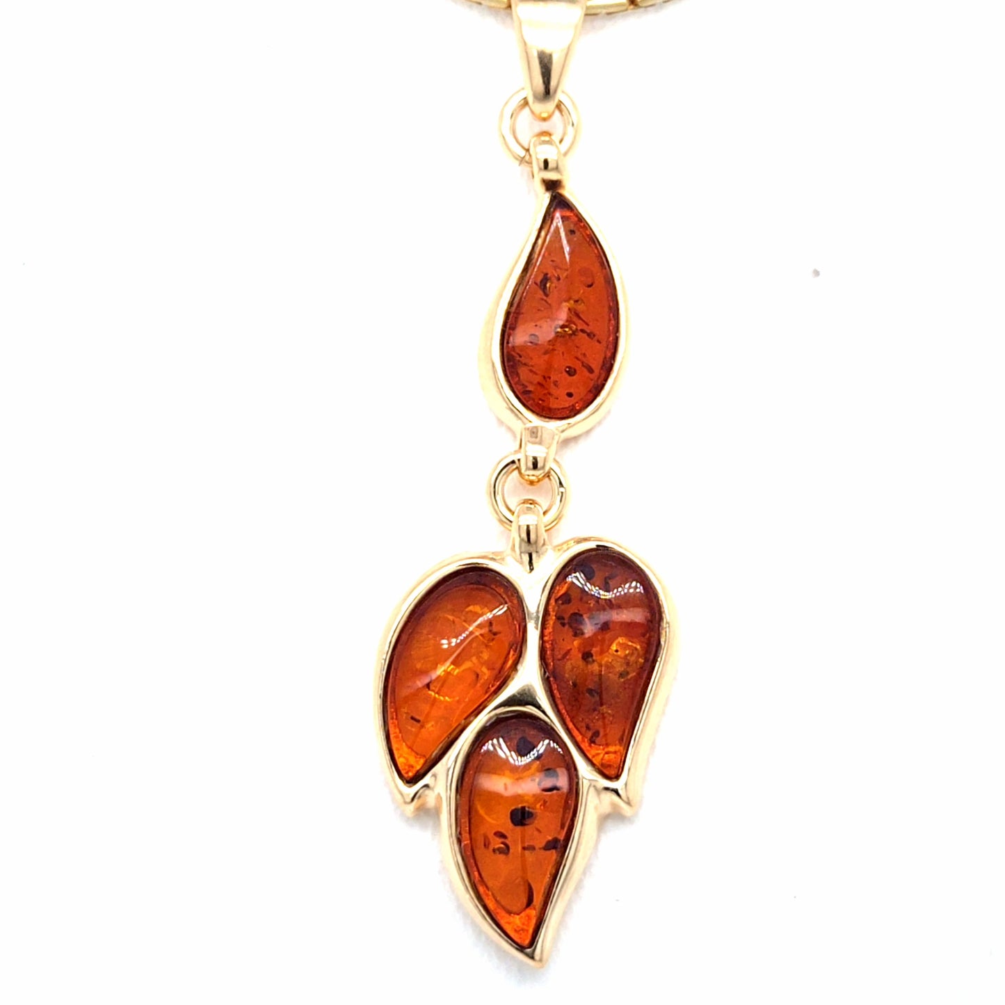 Subtle Amber Pendant - 24K Gold Plated 925 Sterling Silver