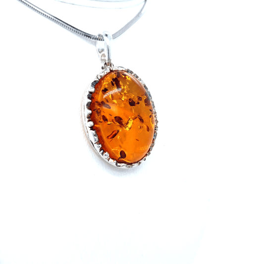 925 Silber Anhänger mit echtem Baltischen Bernstein