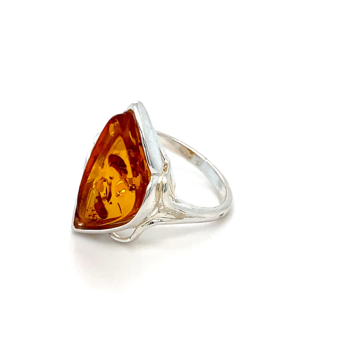 Designer-Ring mit echtem Bernstein