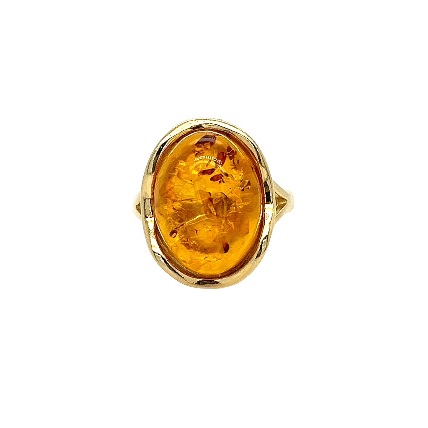 Eleganter Ring mit Bernstein – warmes Goldfinish