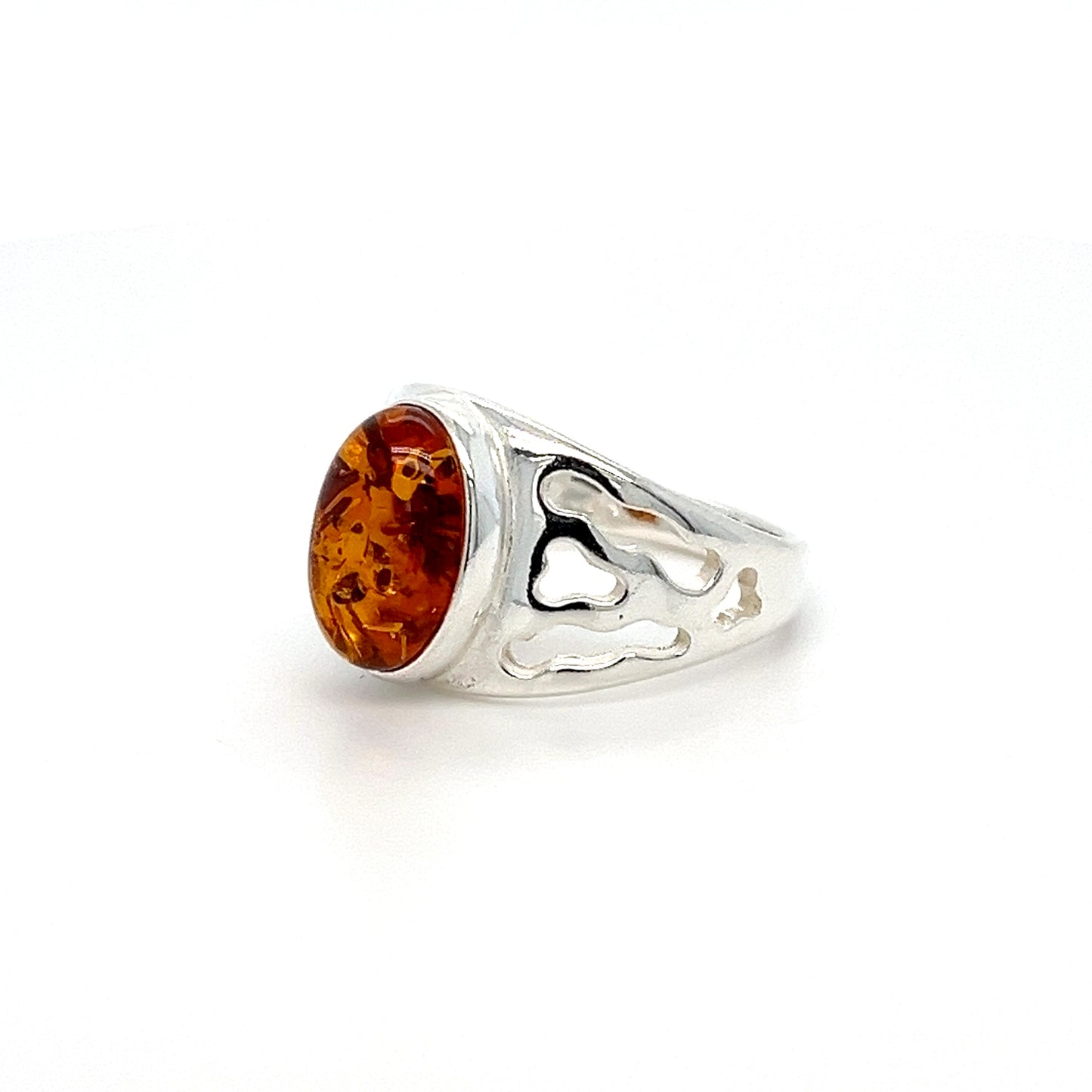Silberring mit Bernstein – stilvoller Damen Schmuck