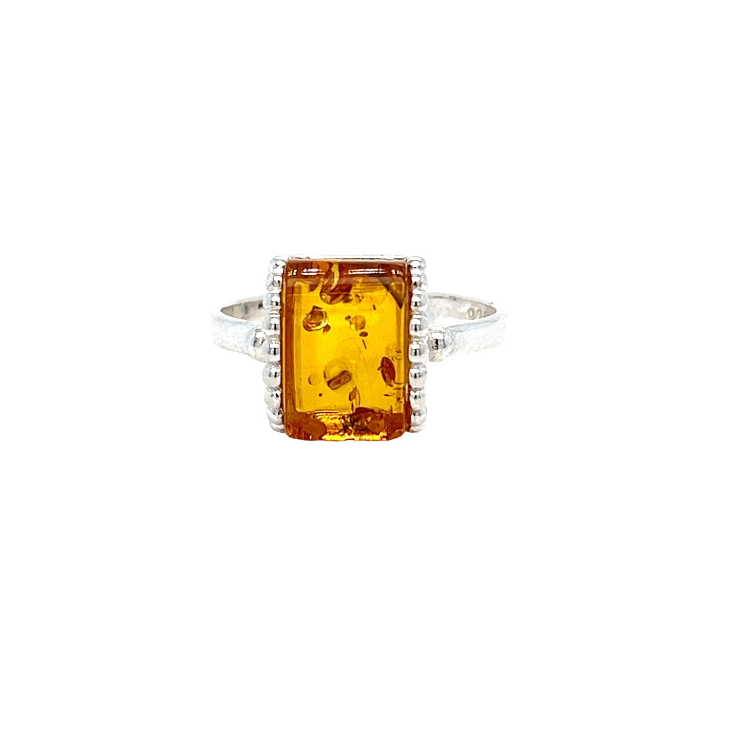 Modern statement ring with amber