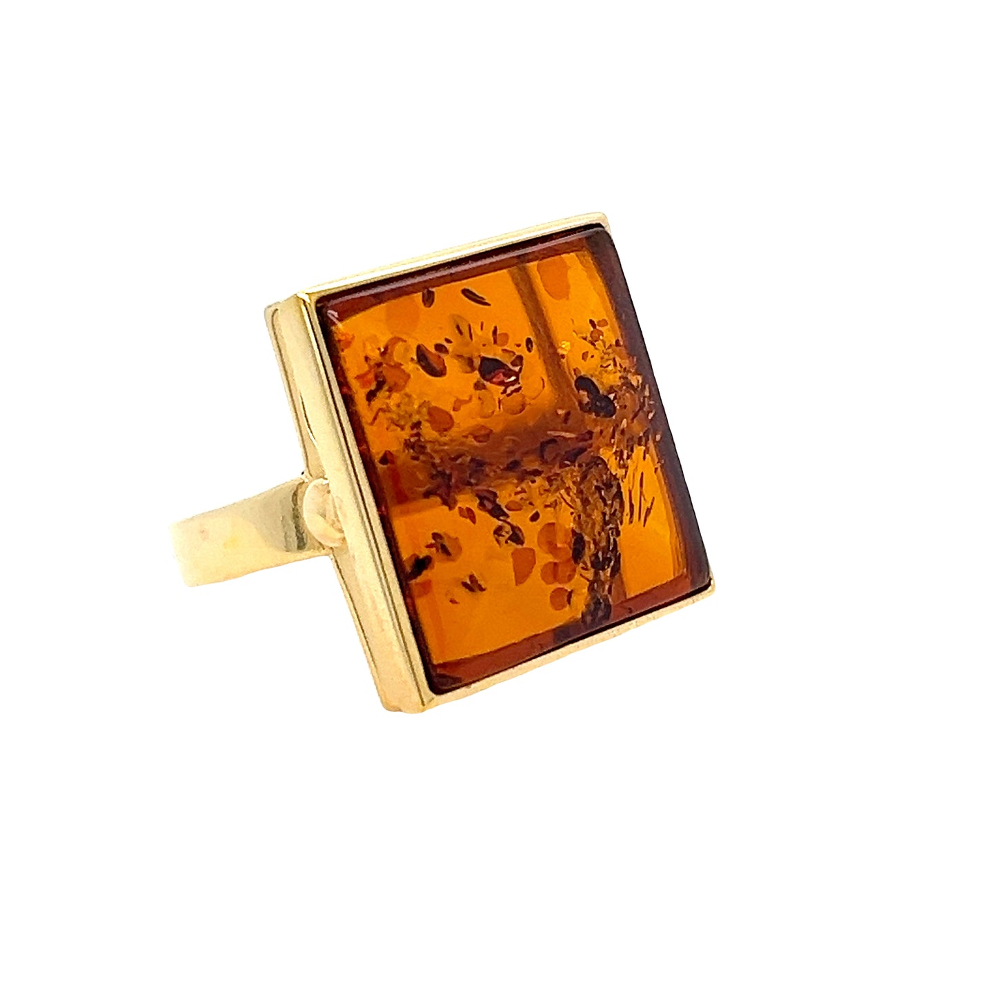 Quadratischer Ring mit Bernstein – hochwertiges Design