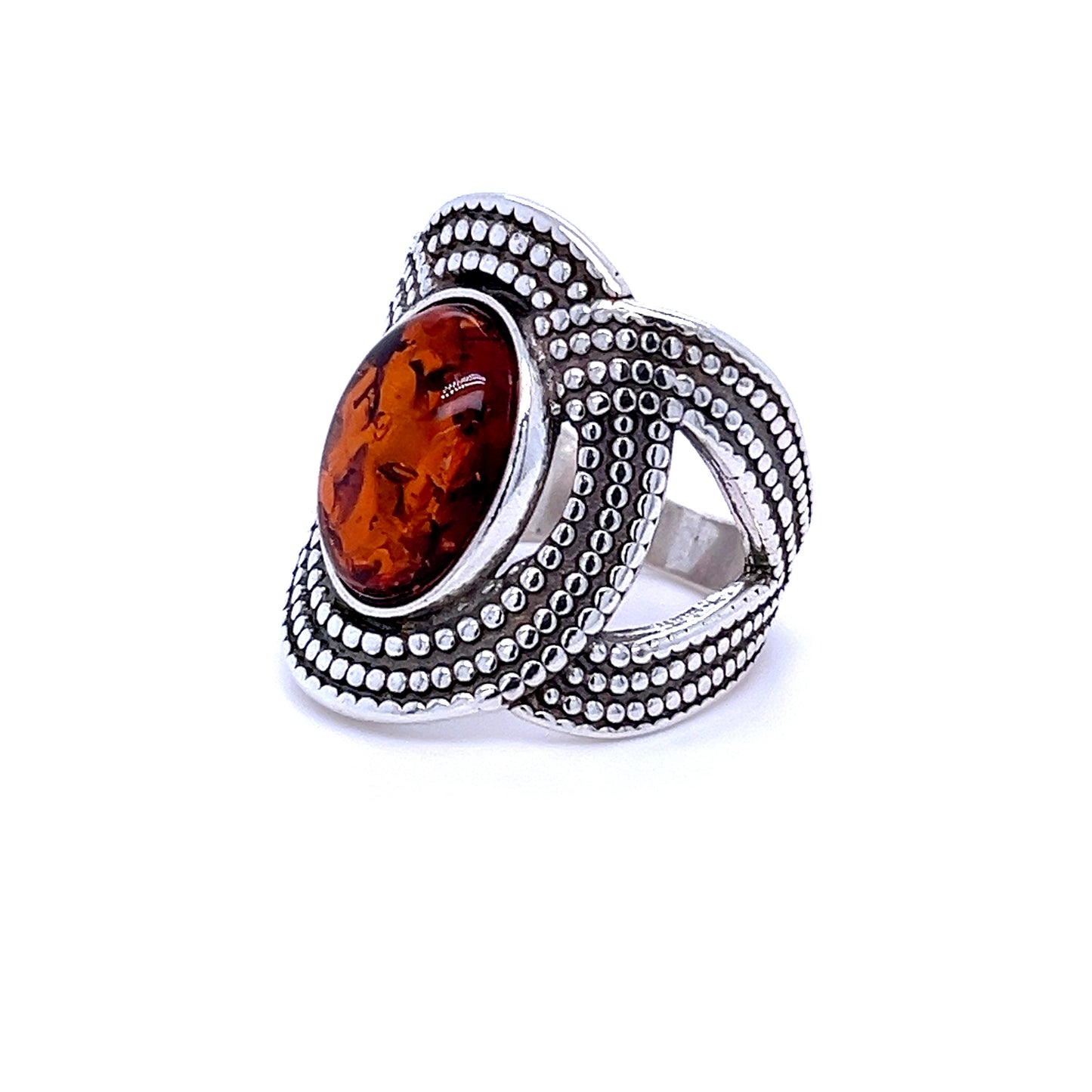 Antiker Statement-Ring mit Bernstein – kraftvoller Look