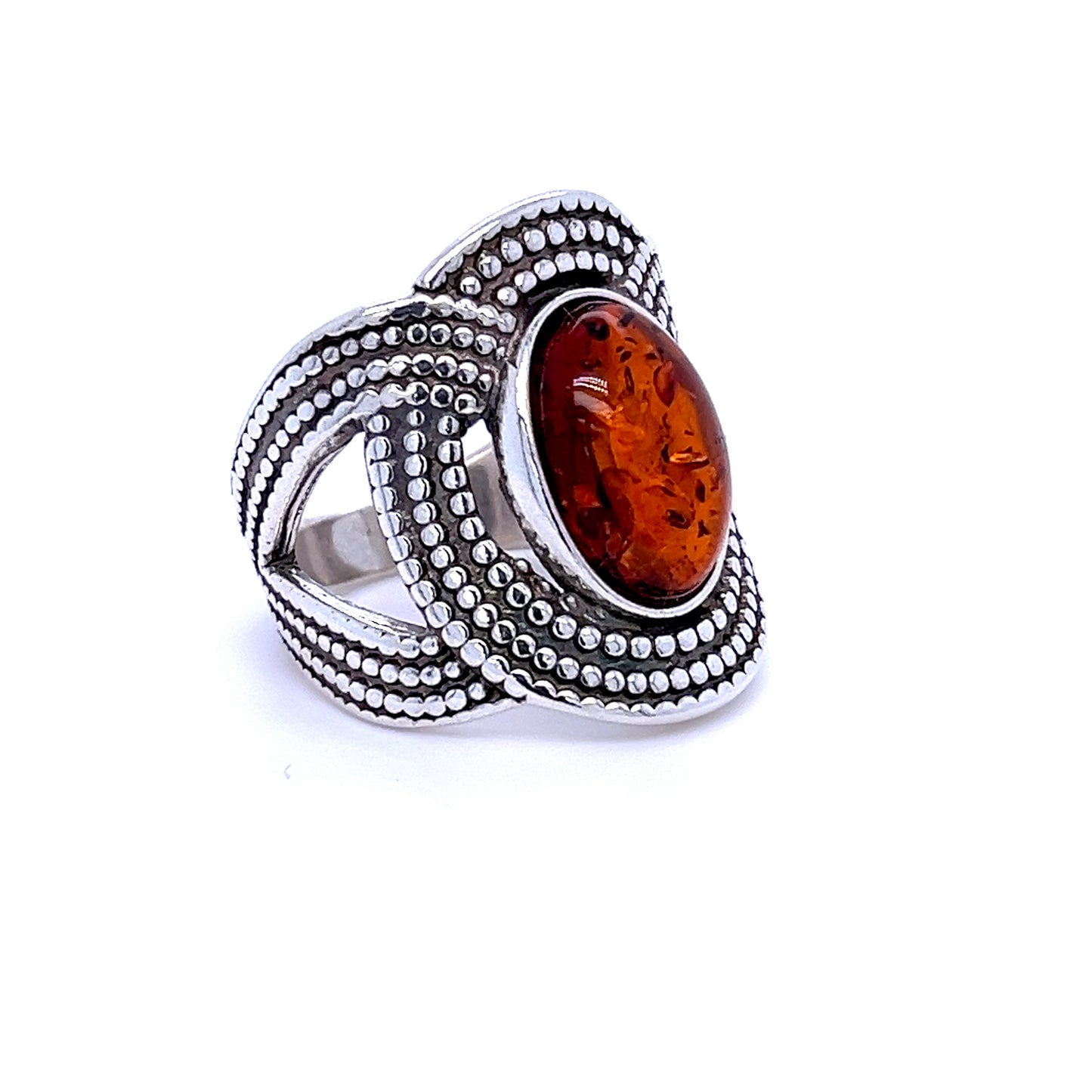 Antiker Statement-Ring mit Bernstein – kraftvoller Look