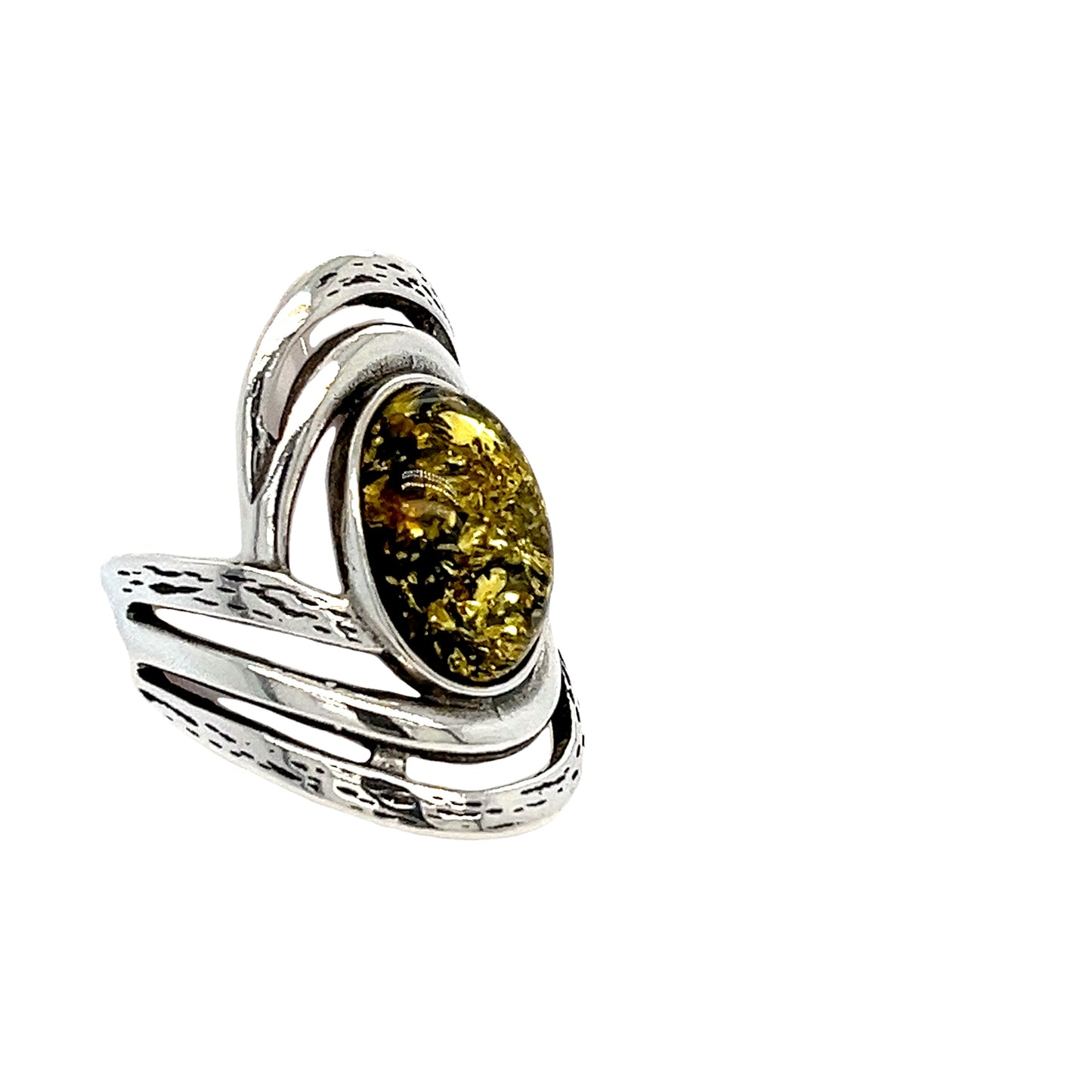 Opulenter Vintage Ring mit Bernstein aus Silber
