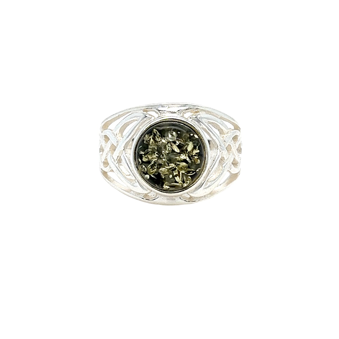 Handgefertigter Silberring mit Bernstein – Statement Ring