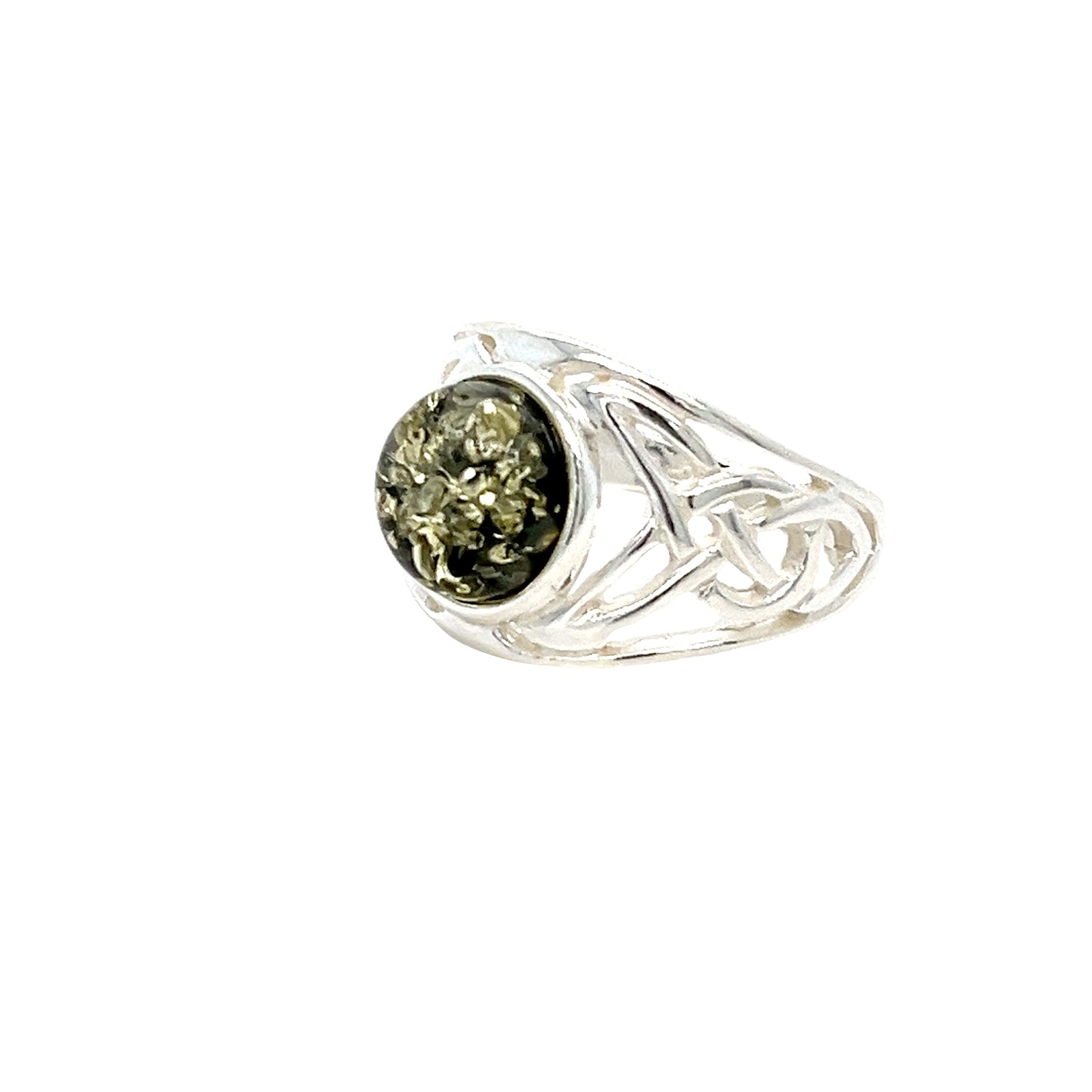 Handgefertigter Silberring mit Bernstein – Statement Ring