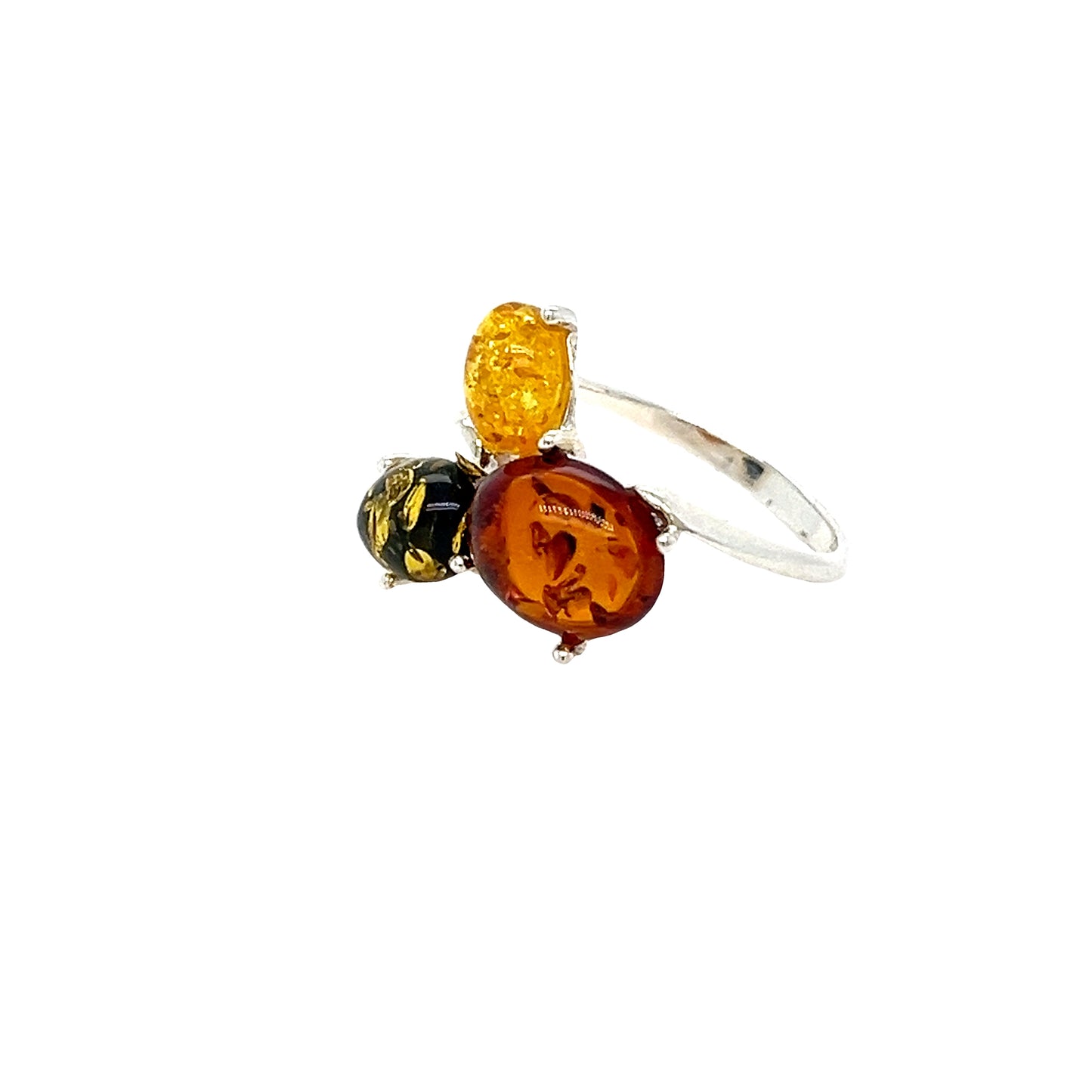 Moderner Ring mit echtem Bernstein Trio