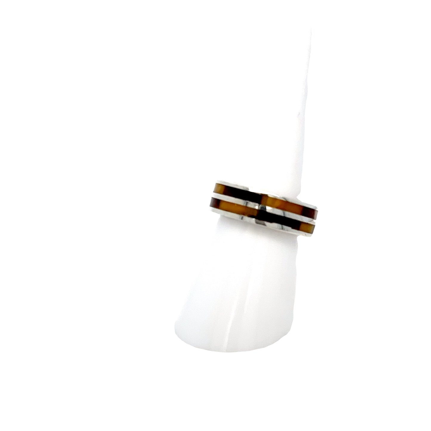 Partner Ringe aus Silber mit Bernstein Einlage