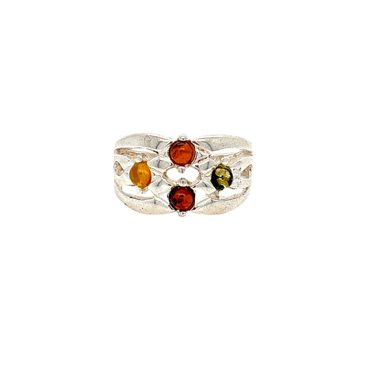 Special women's ring with amber design