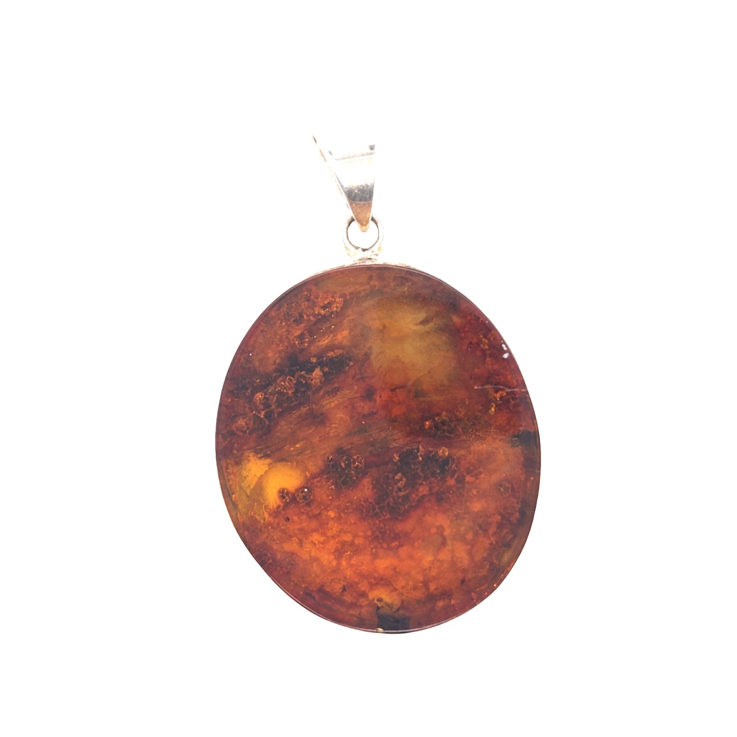 Eleganter Anhänger aus 925er Sterlingsilber mit echtem Bernstein – Unikat