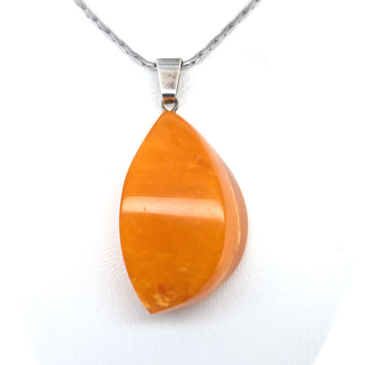 Schlanker Bernstein Anhänger 925er Silber Einzelstück