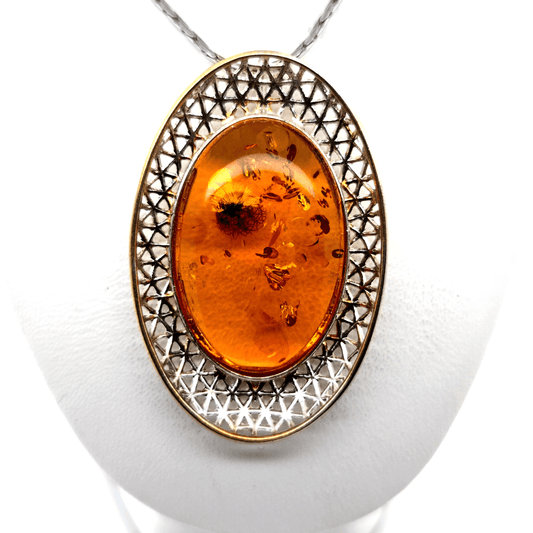 Vintage Bernstein Anhänger 925 Silber