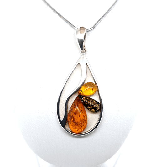 Moderne barnsteen sieraden hanger zilver