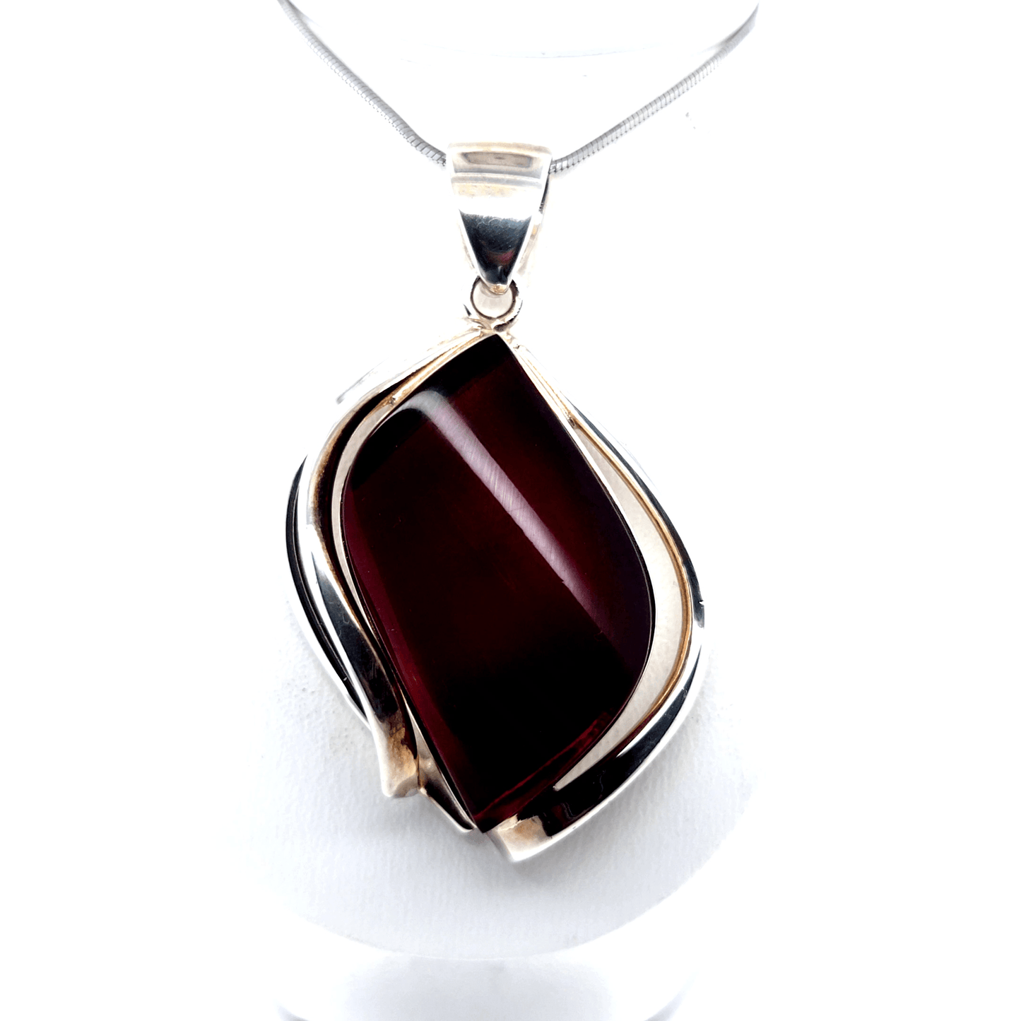 Roter Bernstein Schmuck Anhänger Silber