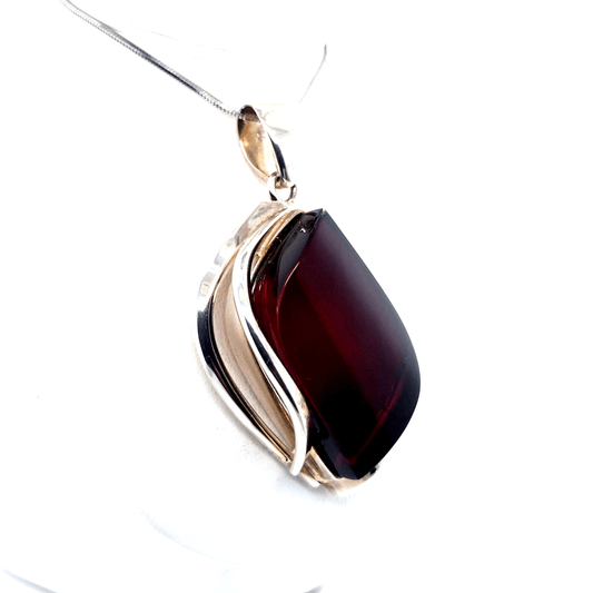 Roter Bernstein Schmuck Anhänger Silber