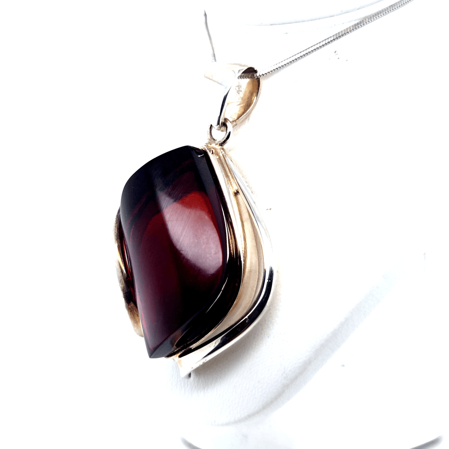 Roter Bernstein Schmuck Anhänger Silber