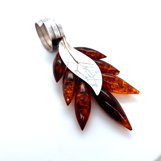 Vintage Bernstein Anhänger Silber 925 Unikat