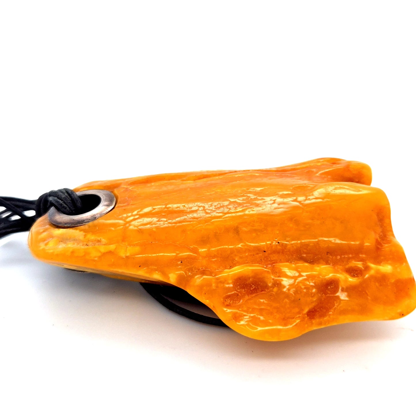 Großer Bernstein Anhänger 925 Silber Butterscotch Unikat