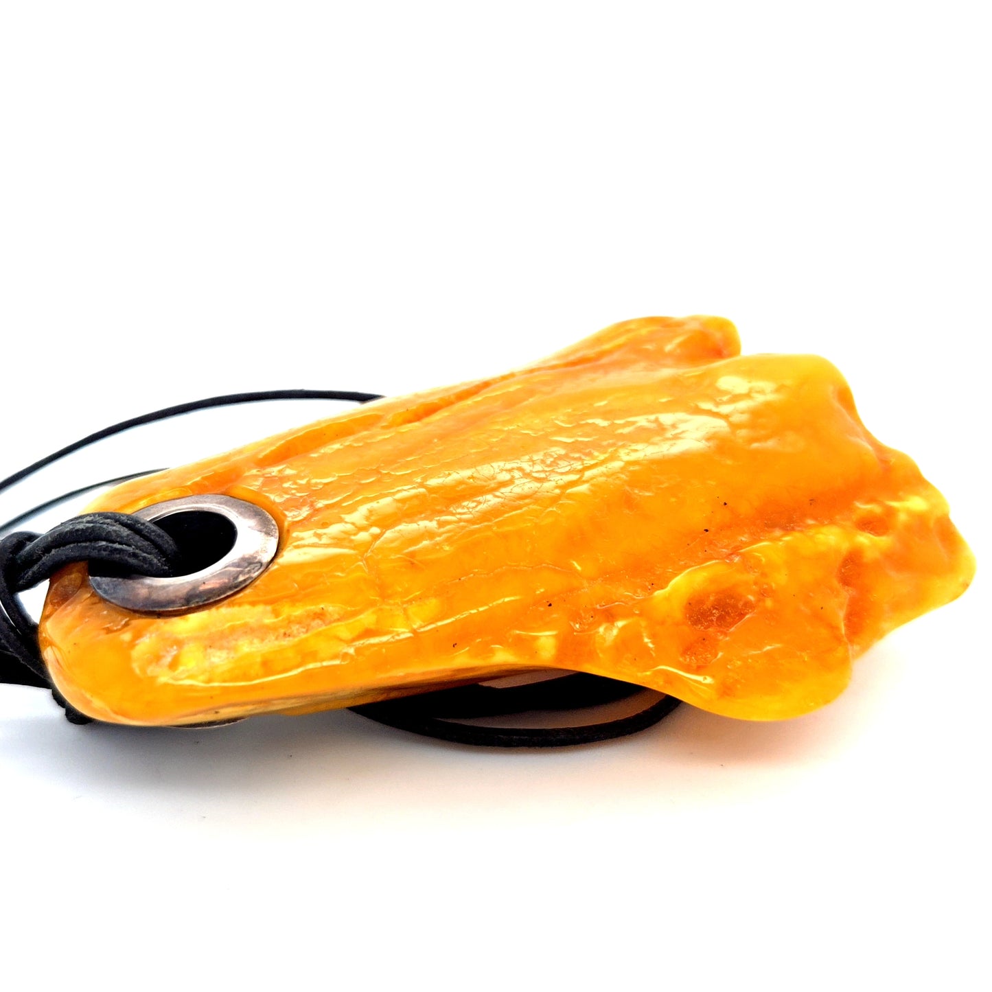 Großer Bernstein Anhänger 925 Silber Butterscotch Unikat