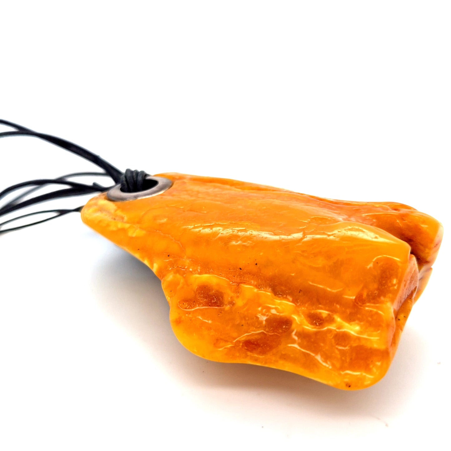 Großer Bernstein Anhänger 925 Silber Butterscotch Unikat