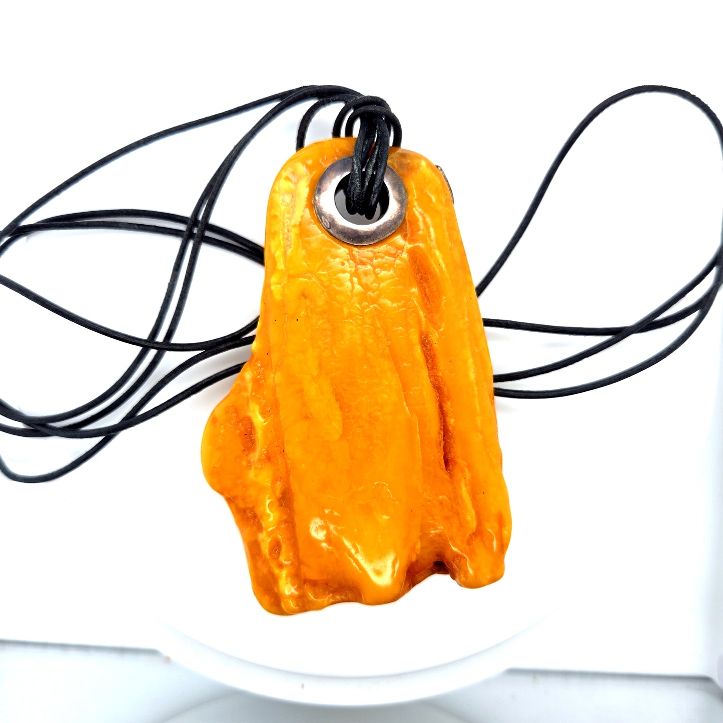 Großer Bernstein Anhänger 925 Silber Butterscotch Unikat