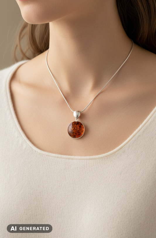 Pendentif classique en ambre unique