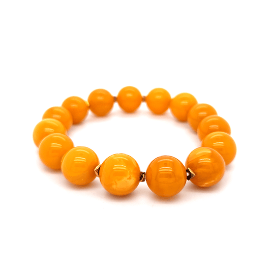 Oostzee barnsteen armband kralen met vergulde details