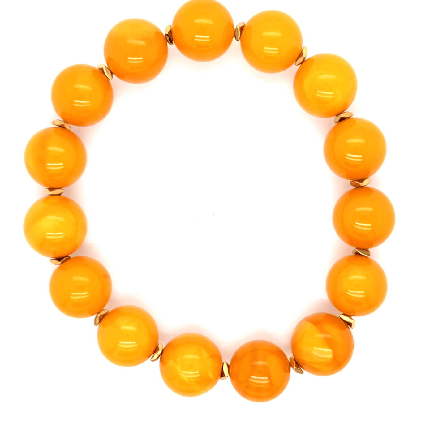 Ostsee Bernstein Armband Kugeln mit vergoldeten Details