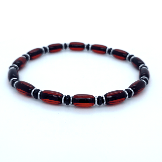 Bernstein Armband mit Silber oder vergoldeten Elementen