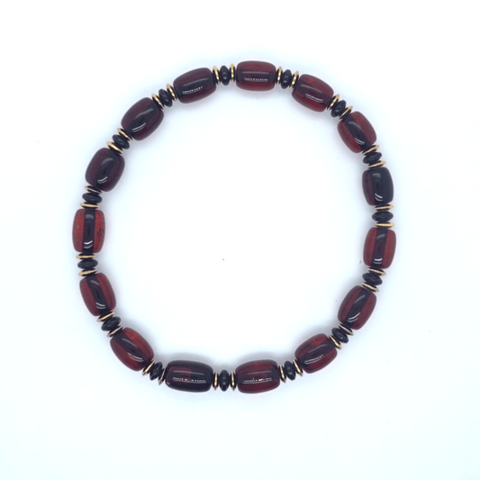 Unisexarmband van rood Baltisch barnsteen