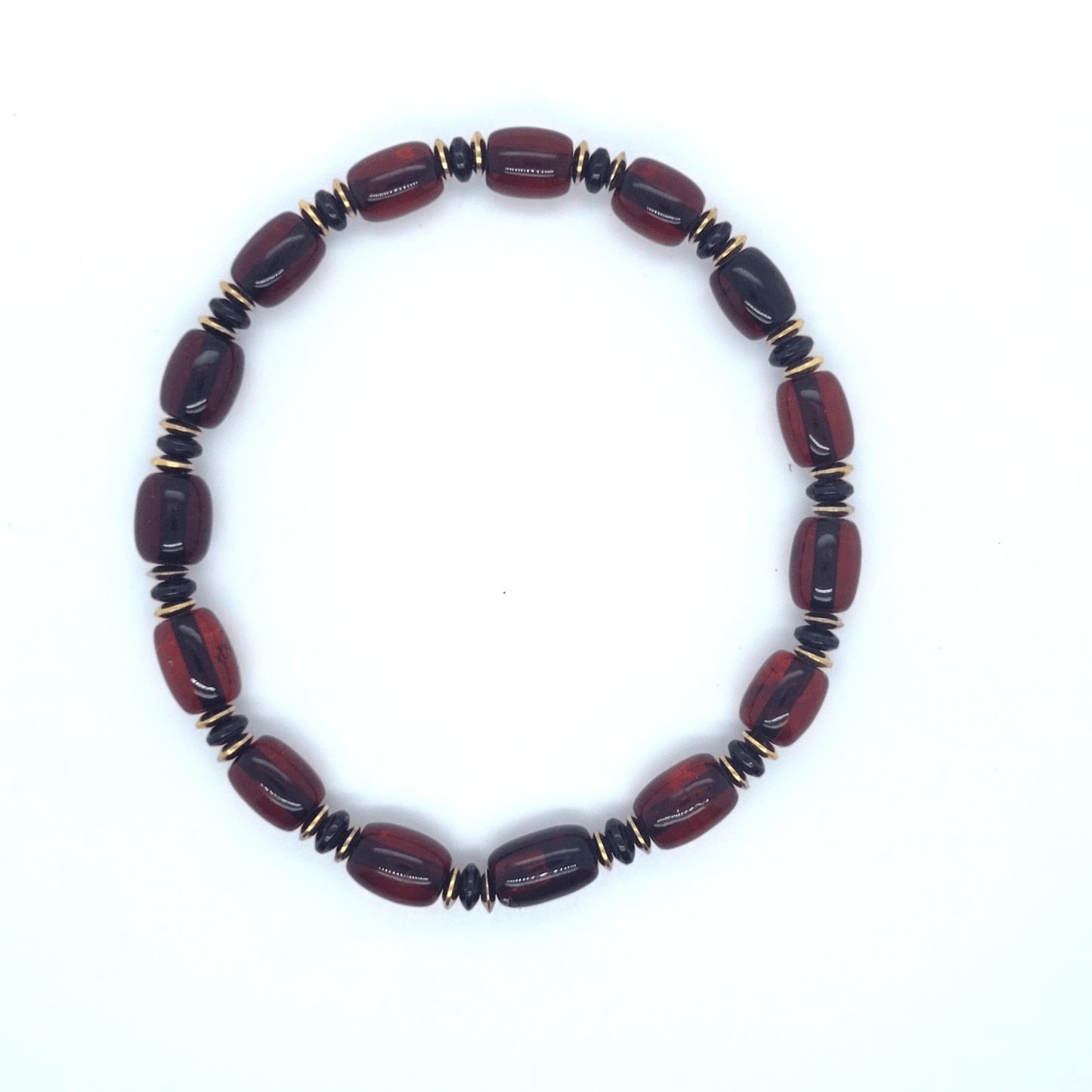 Unisex-Armband aus rotem baltischem Bernstein