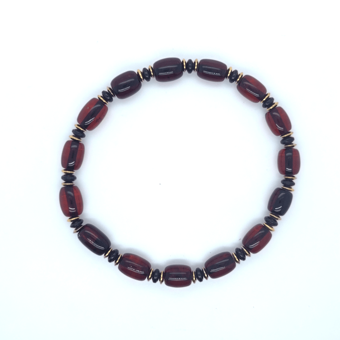 Unisex-Armband aus rotem baltischem Bernstein