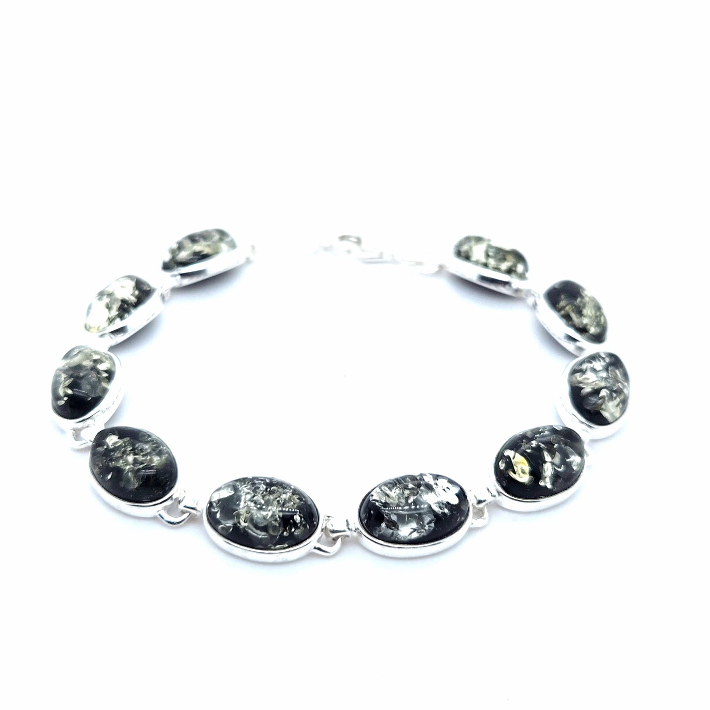 Delicate barnstenen armband voor elke dag – Groene barnsteen & zilver